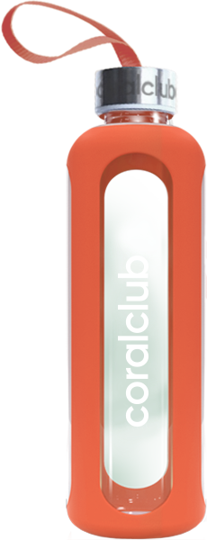 Clear Water glass bottle, orange